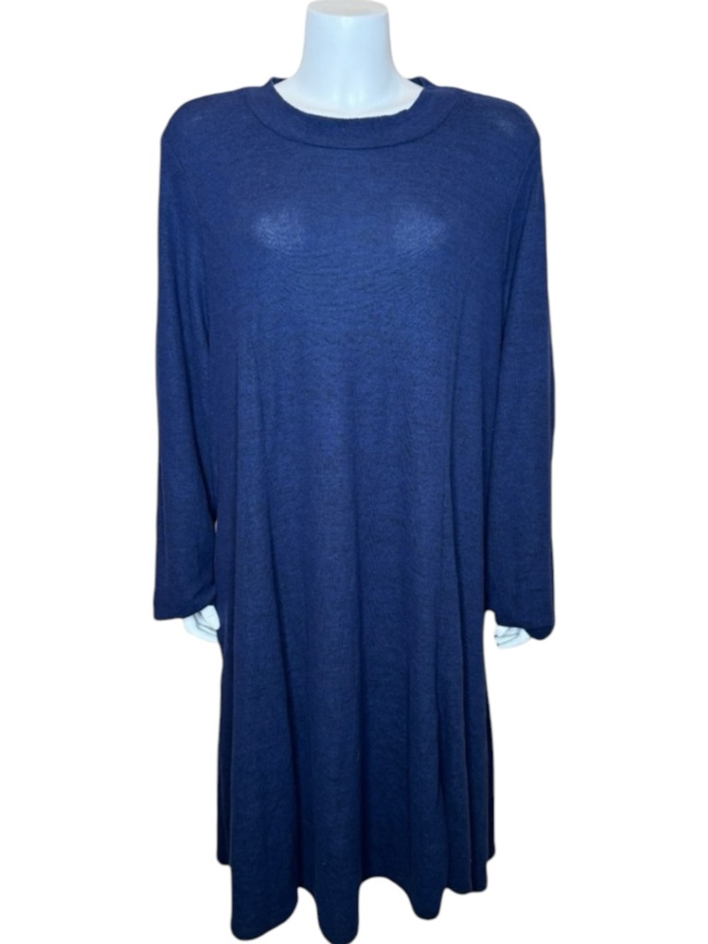 Torrid Super Soft Plush Hacci Mock Neck Dress 5X Pullover Blue